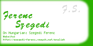 ferenc szegedi business card